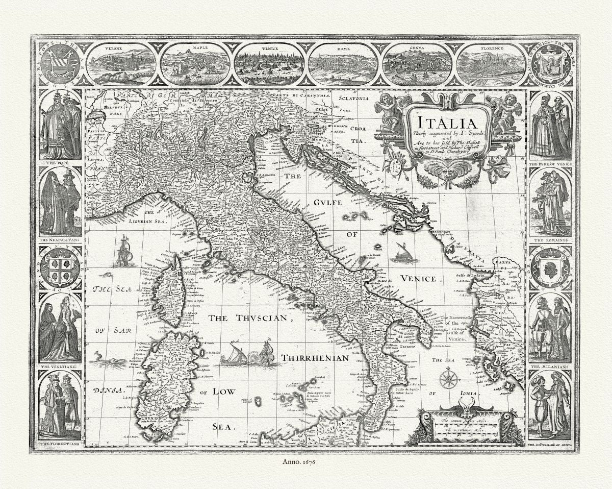 Europe: Mediterranean: Italia, 1676, Speed authore - The Map Chest