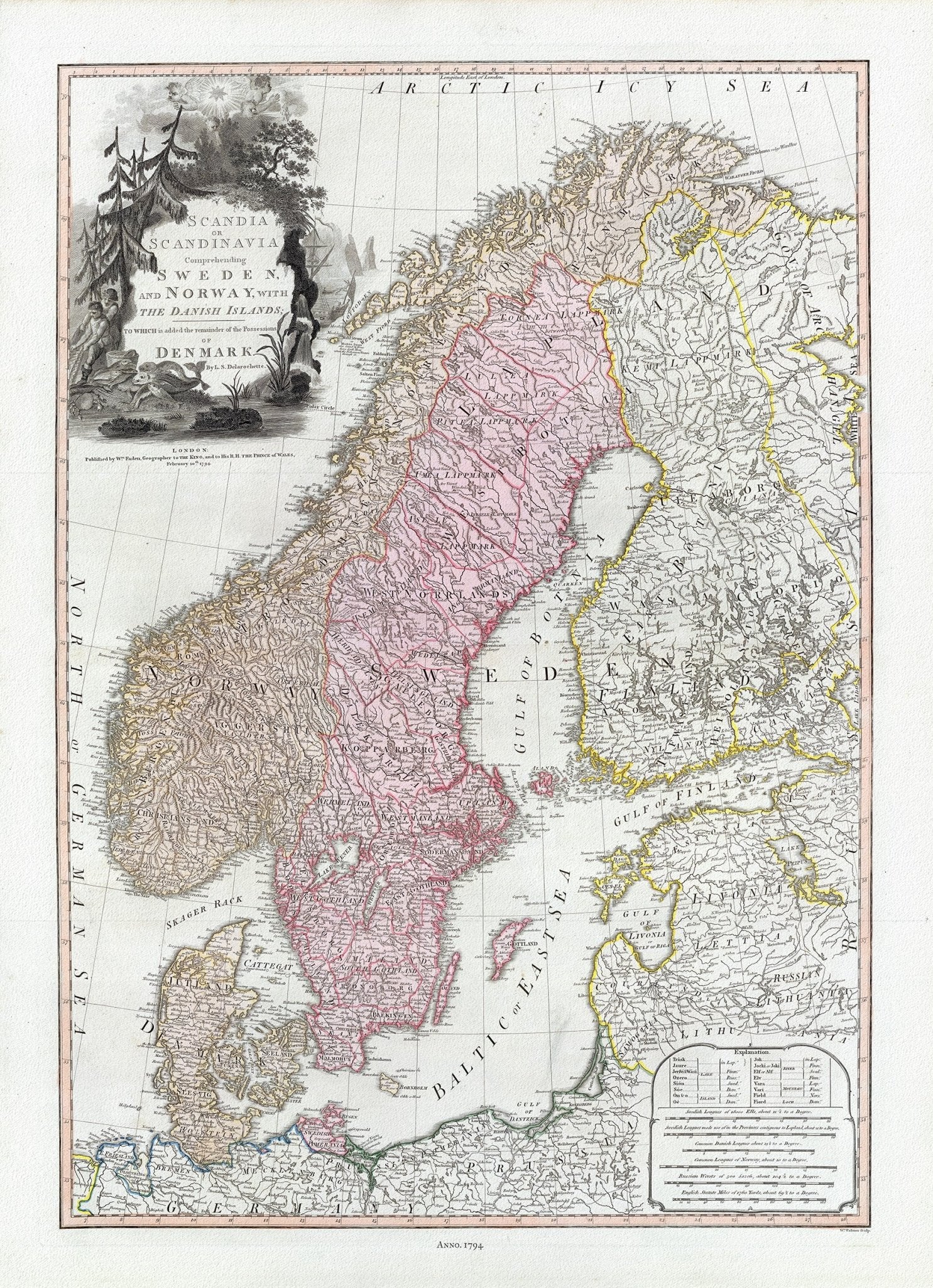 Europe: Scandinavia: William Faden, Scandia, (Scandinavia), 1794 - The Map Chest