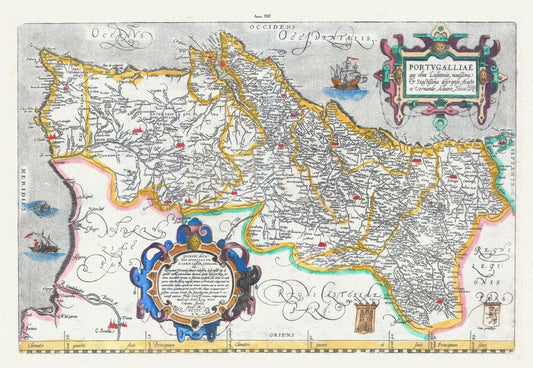 Europe: Spain & Portugal: Map of Portugal, 1587, Ortelius auth. - The Map Chest