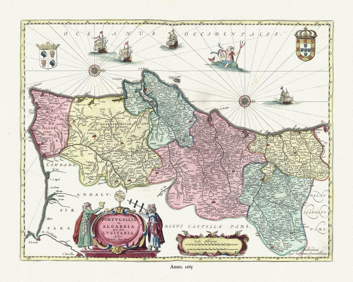 Europe: Spain & Portugal: Portvgallia et Algarbia, 1665, Blaeu auth. - The Map Chest