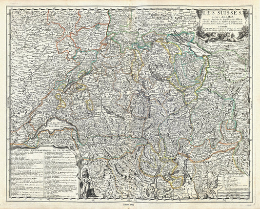 Europe: Switzerland: Les Suisses, Leurs Alliez; avec les Sujets des Suisses, et des Alliez, Nolin auth., 1689 - The Map Chest