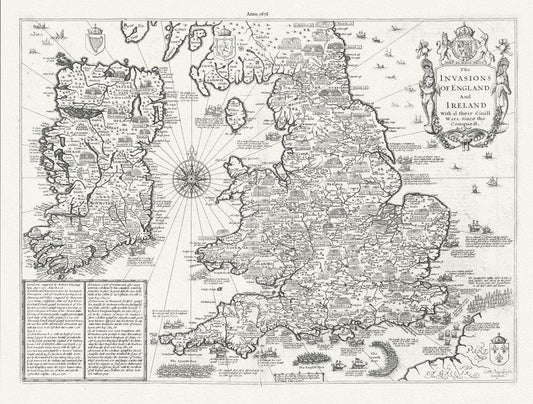 Europe: The Invasions of England and Ireland with al their Civil Wars Since the Conquest, 1676, Speed authore - The Map Chest
