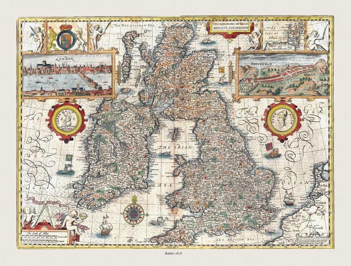 Europe: The Kingdome of Great Britaine and Ireland, Speed, 1676 - The Map Chest