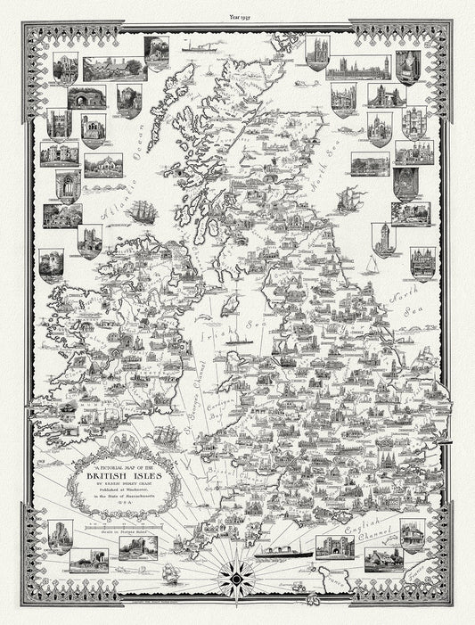Europe: United Kingdom: A pictorial map of the British Isles,1935, Chase auth. - The Map Chest