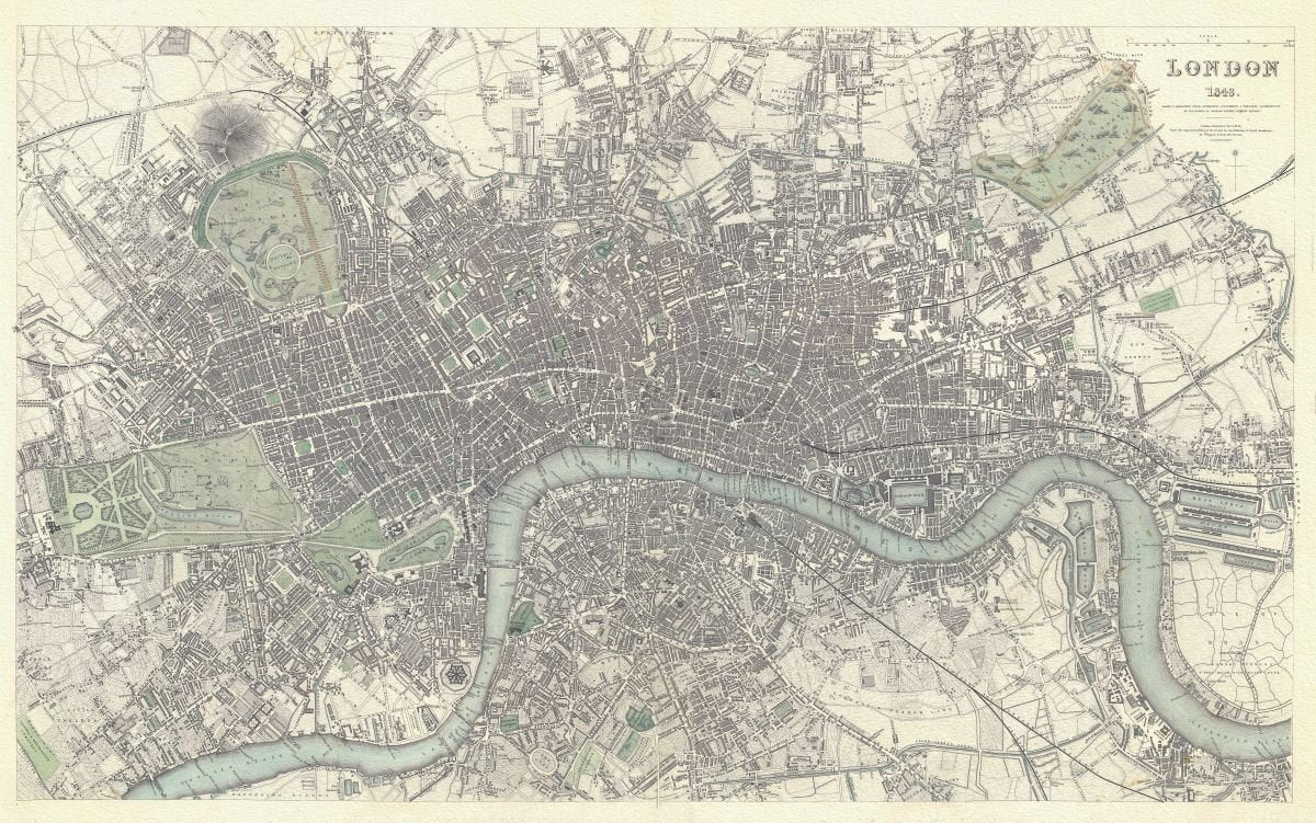 Europe: United Kingdom: England: City London: 1843 - The Map Chest