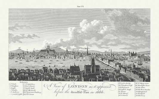 Europe: United Kingdom: England: City of London: London, Before the Fire of 1666 - The Map Chest