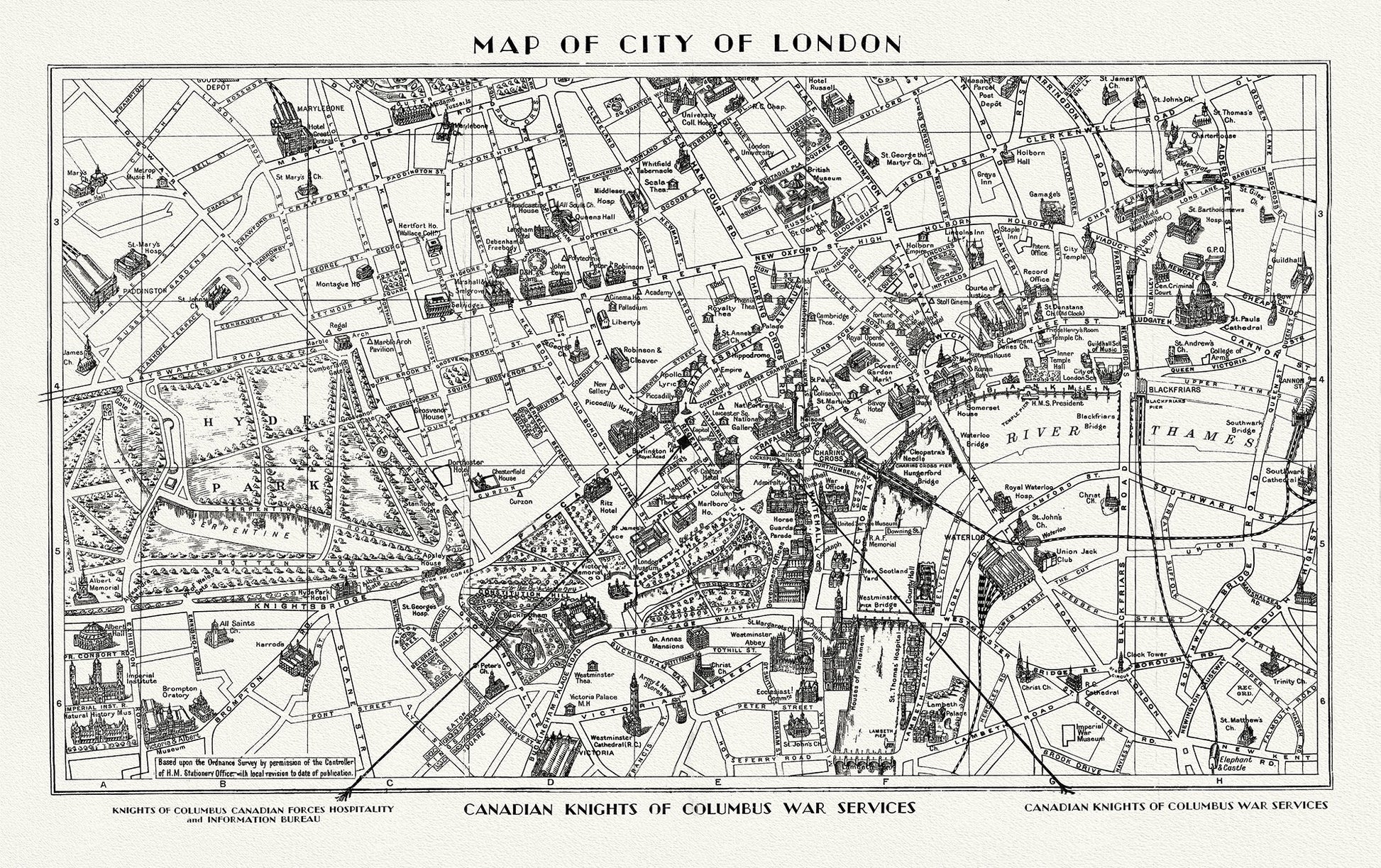 Europe: United Kingdom: England: City of London: London, Canadian Knights of Columbus War Services - The Map Chest
