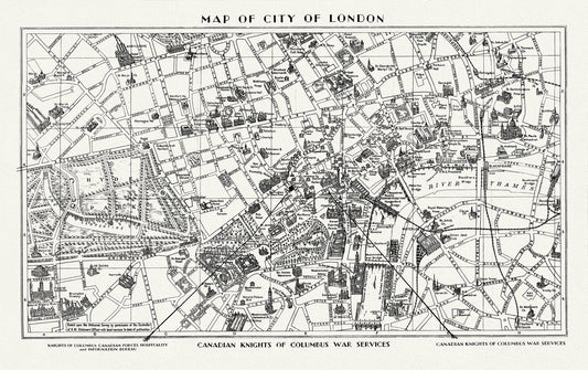 Europe: United Kingdom: England: City of London: London, Canadian Knights of Columbus War Services - The Map Chest