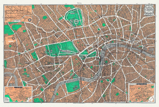 Europe: United Kingdom: England: City of London: Pictorial plan of London, 1924 - The Map Chest