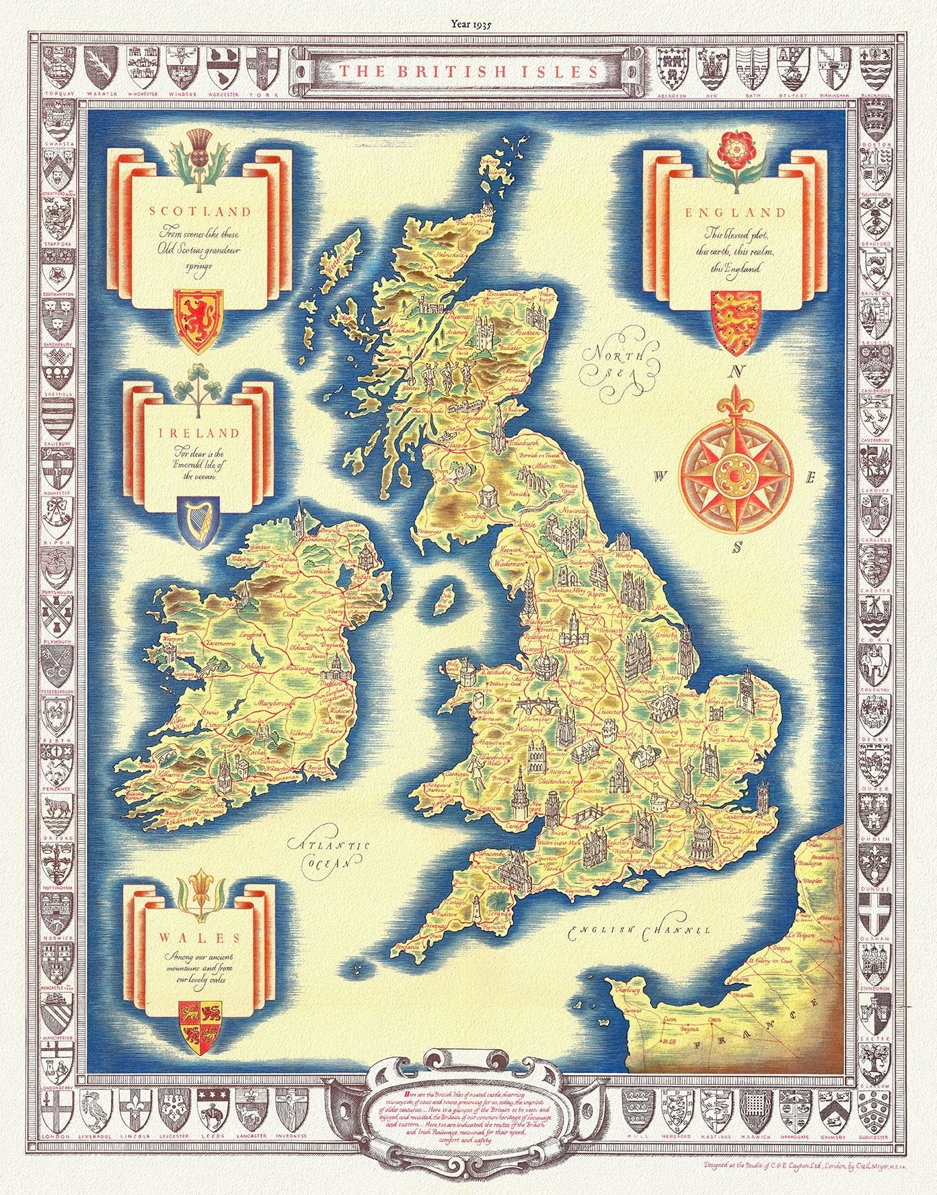 Europe: United Kingdom: The British Isles, British Transport Commission. Railway Executive, C.& E. Layton Ltd.,1935 - The Map Chest