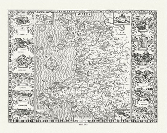 Europe: Wales. 1626, Speed authore - The Map Chest