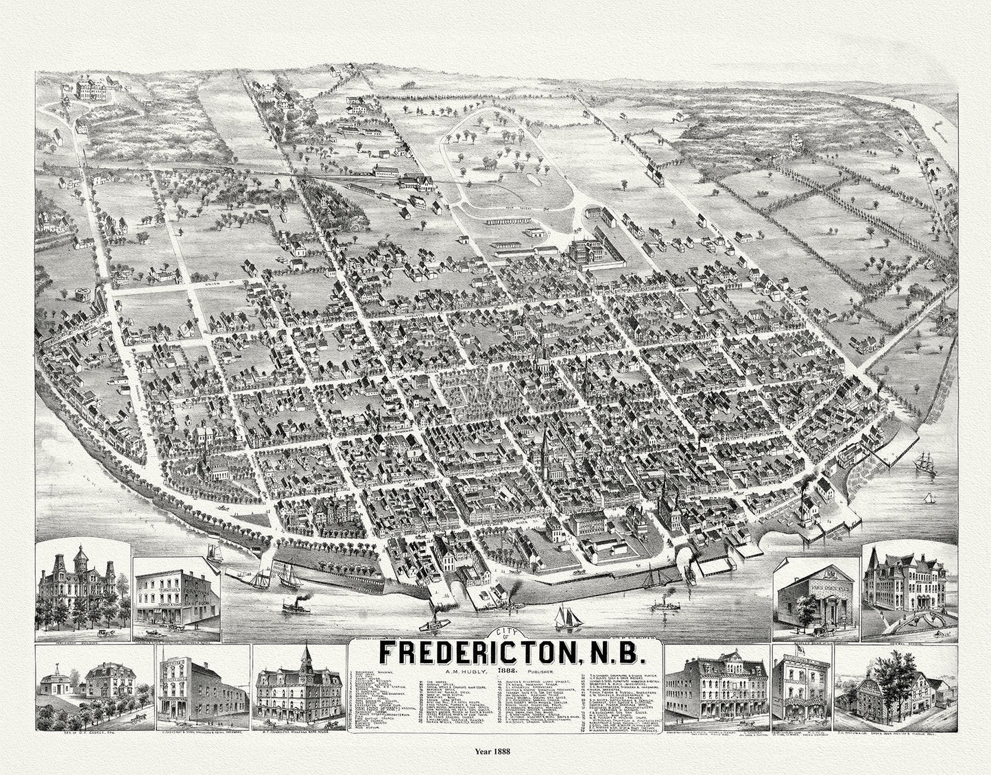Fredericton, New Brunswick,1888 - The Map Chest