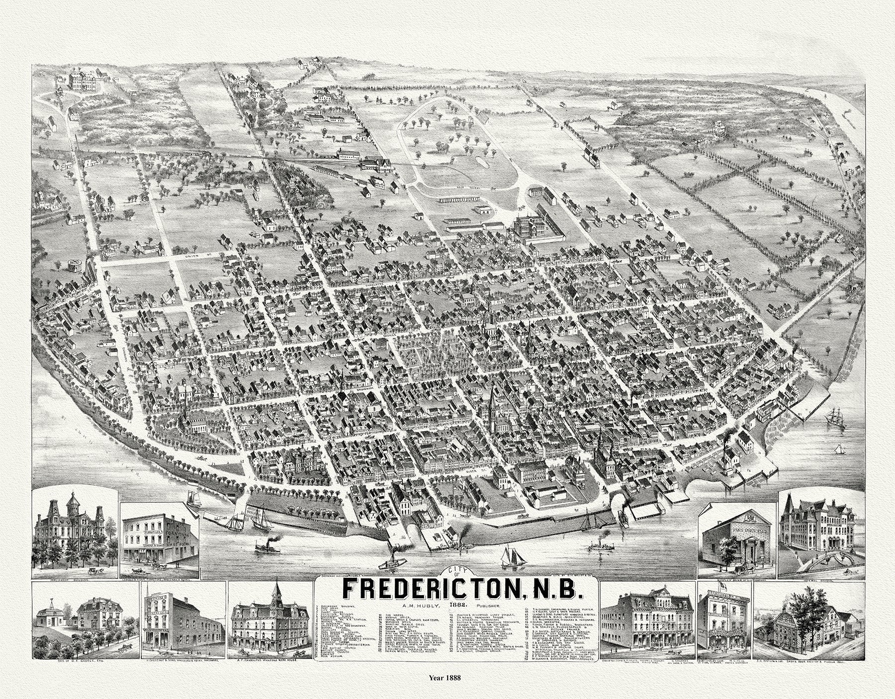 Fredericton, New Brunswick,1888 - The Map Chest