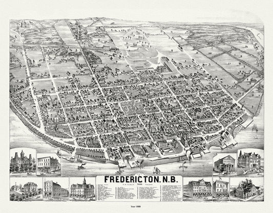Fredericton, New Brunswick,1888 - The Map Chest