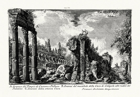 Giovanni Battista Piranesi, Views of Rome, Temple Of Castor And Pollux, Rome, 1756Giovanni Battista Piranesi, Views of Rome, Temple Of Castor And Pollux, Rome, 1756 - The Map Chest
