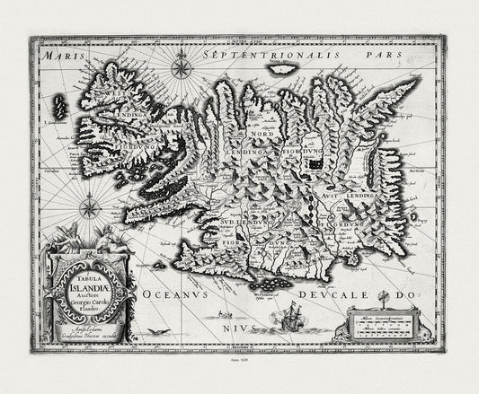Iceland, Tabula Islandiae, 1630, Blaeu auth. - The Map Chest