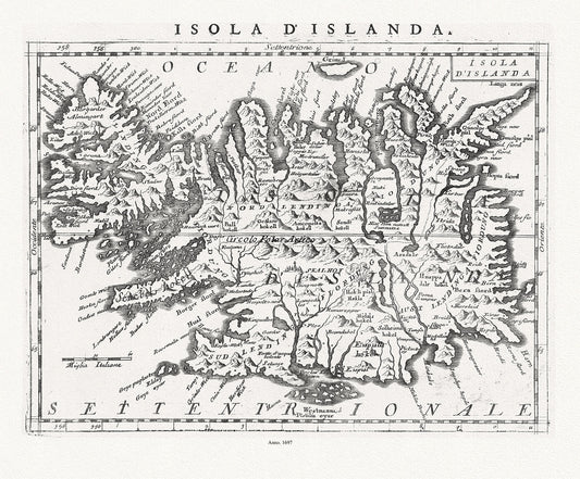 Iceland,.Coronelli, Vincenzo, Isola d' Islanda, 1697 - The Map Chest