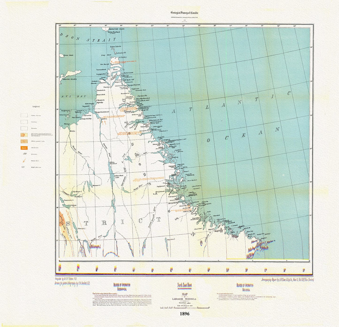 Labrador Peninsula, NE Sheet, 1896 - The Map Chest