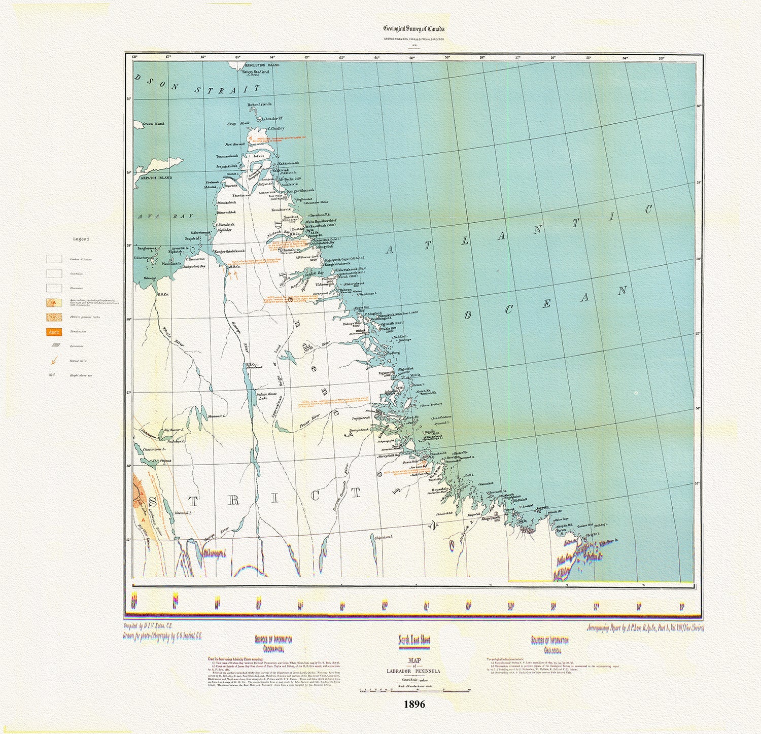 Labrador Peninsula, NE Sheet, 1896 - The Map Chest
