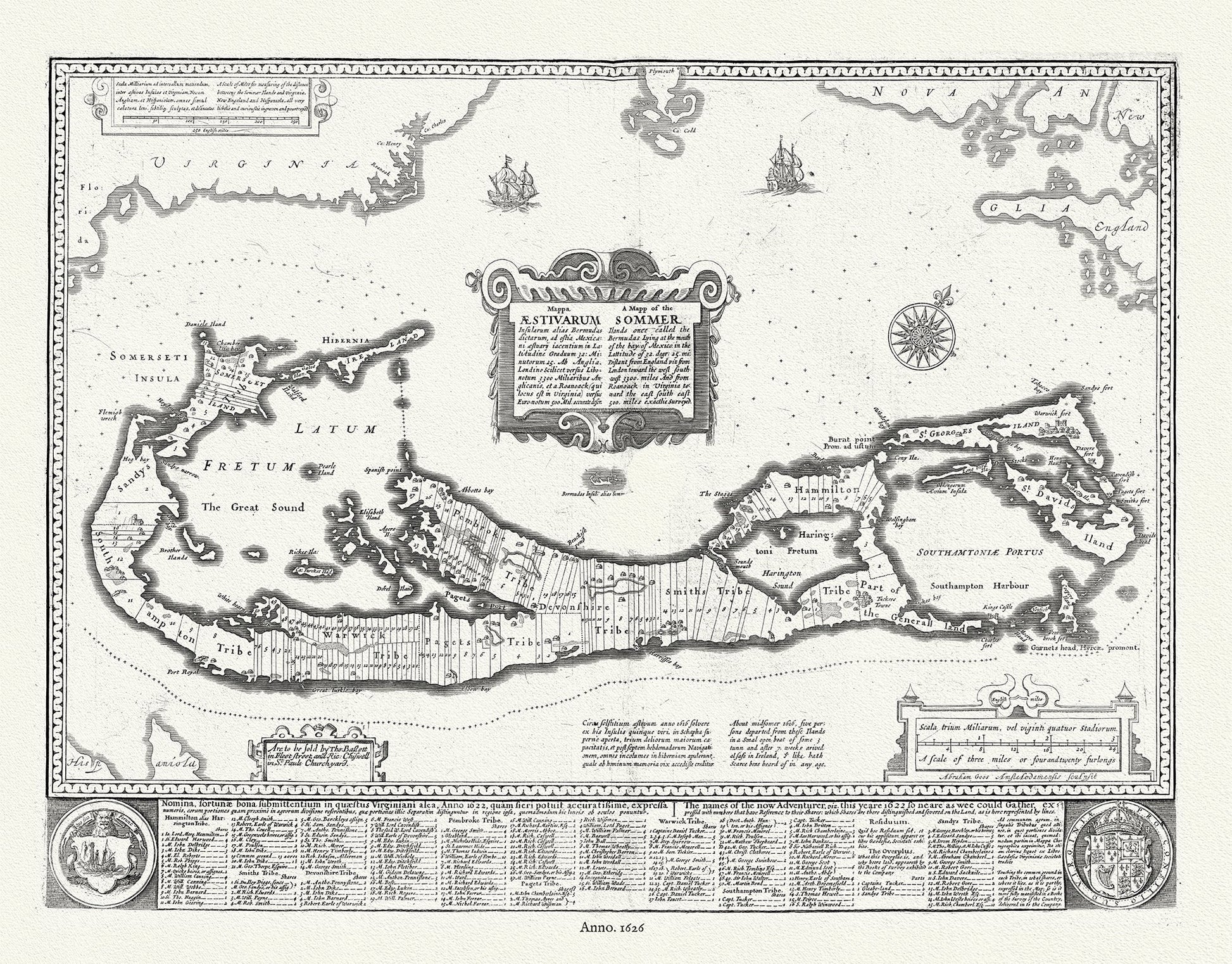 Middle Central America: A Mapp of the Sommer Islands once Called the Bermudas, 1626 - The Map Chest