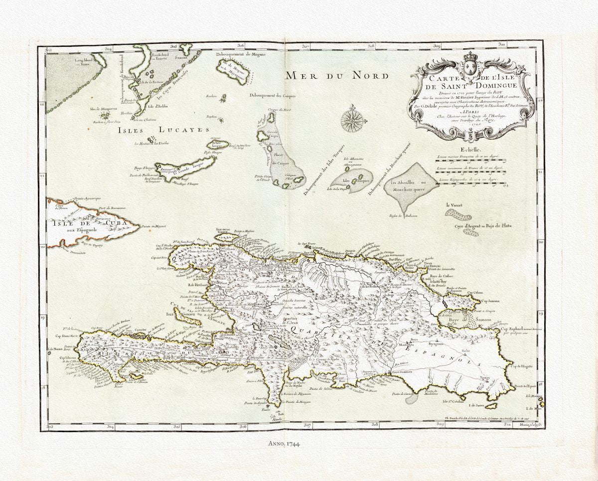 Middle Central America: Bellin, Carte de l'Ilse de Saint Dominigue, 1744 - The Map Chest