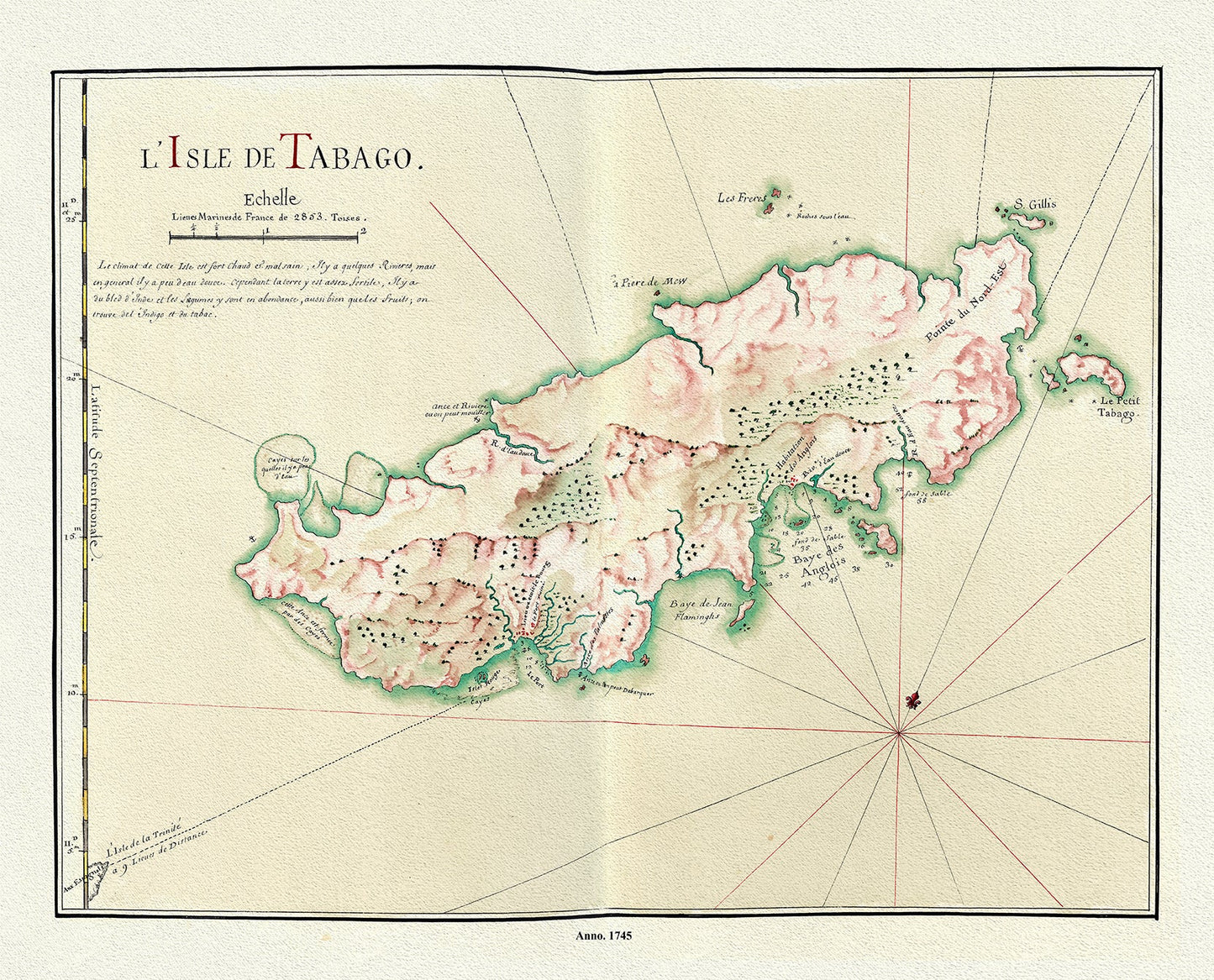 Middle Central America: Bellin, Jacques Nicolas, l'Isle de Tabago, 1745 - The Map Chest