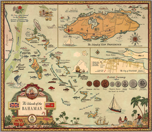 Middle Central America: The Islands of the Bahamas, George Annand, 1951 - The Map Chest