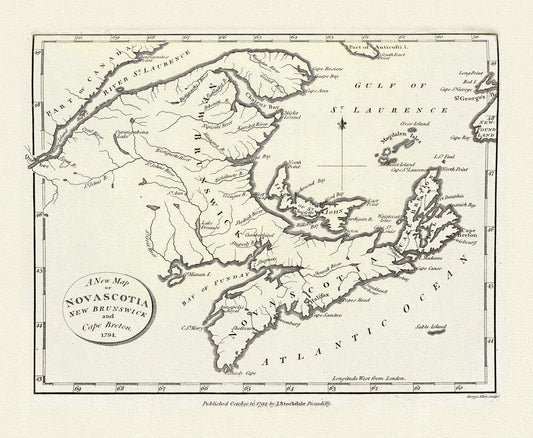 Morse, Jedidiah, A New Map of Nova Scotia, New Brunswick and Cape Breton, 1794 - The Map Chest