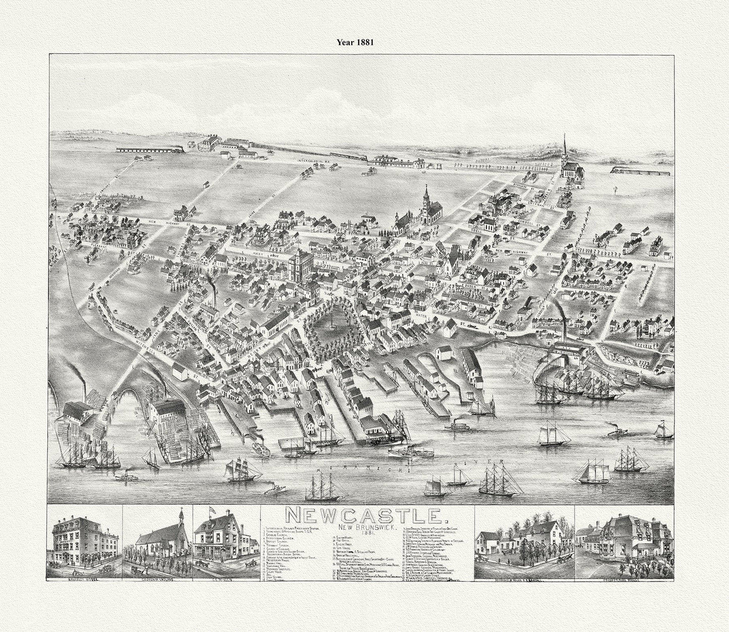 Newcastle, New Brunswick, 1881 - The Map Chest