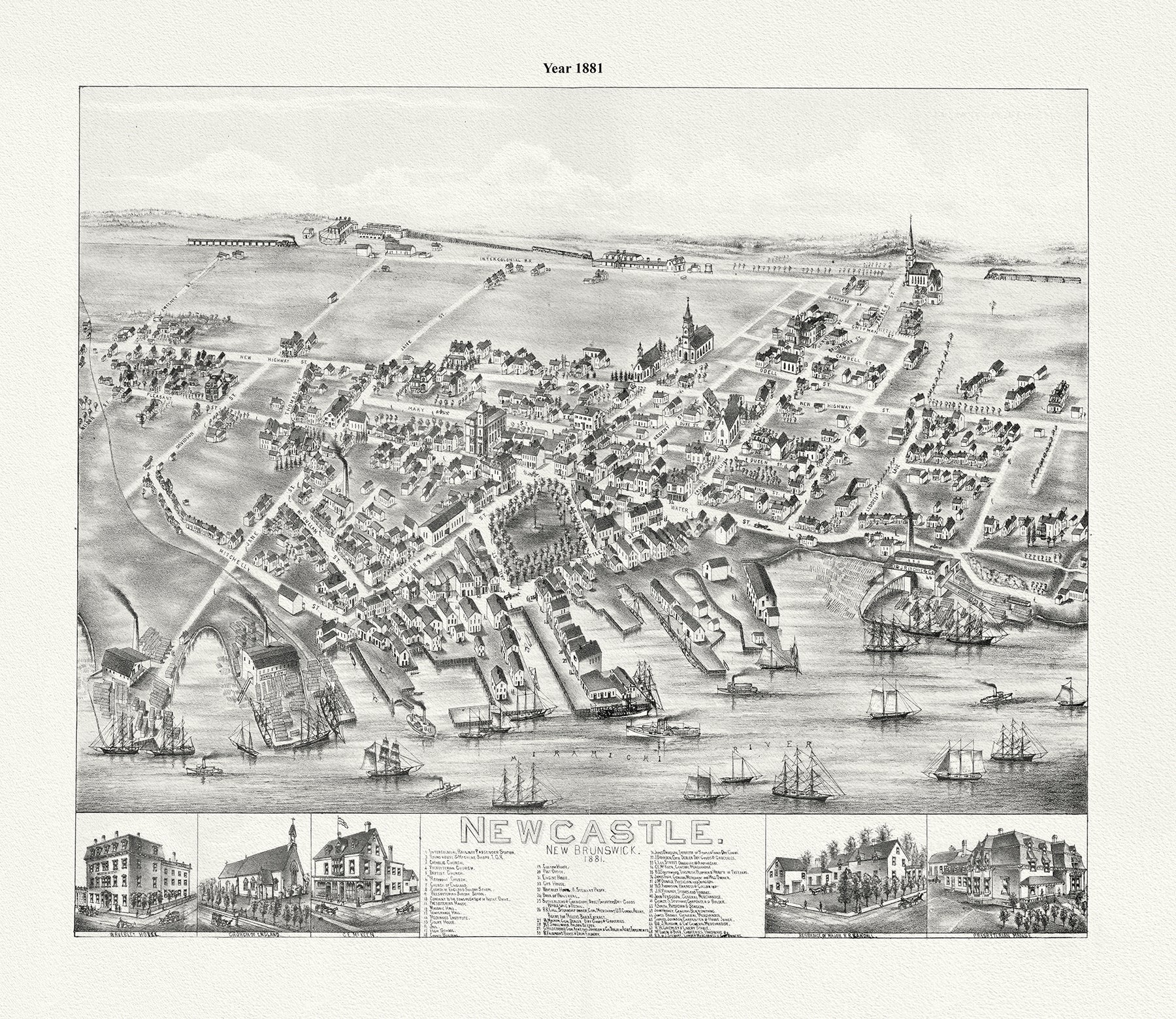 Newcastle, New Brunswick, 1881 - The Map Chest