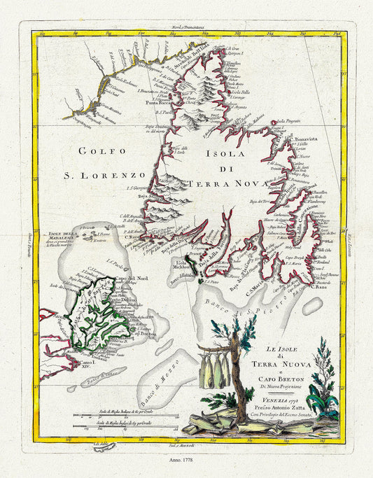Newfoundland, 1778, Zatta auth. - The Map Chest