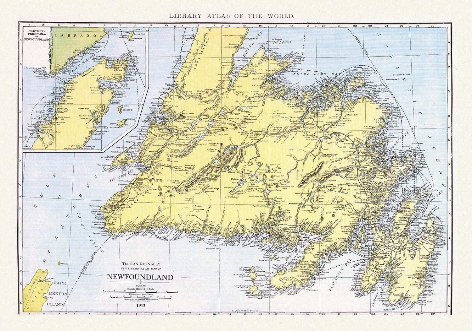 Newfoundland,1912, Rand McNally and Company - The Map Chest