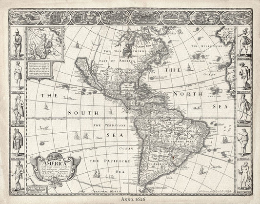 North America: Speed, North America, 1626 - The Map Chest