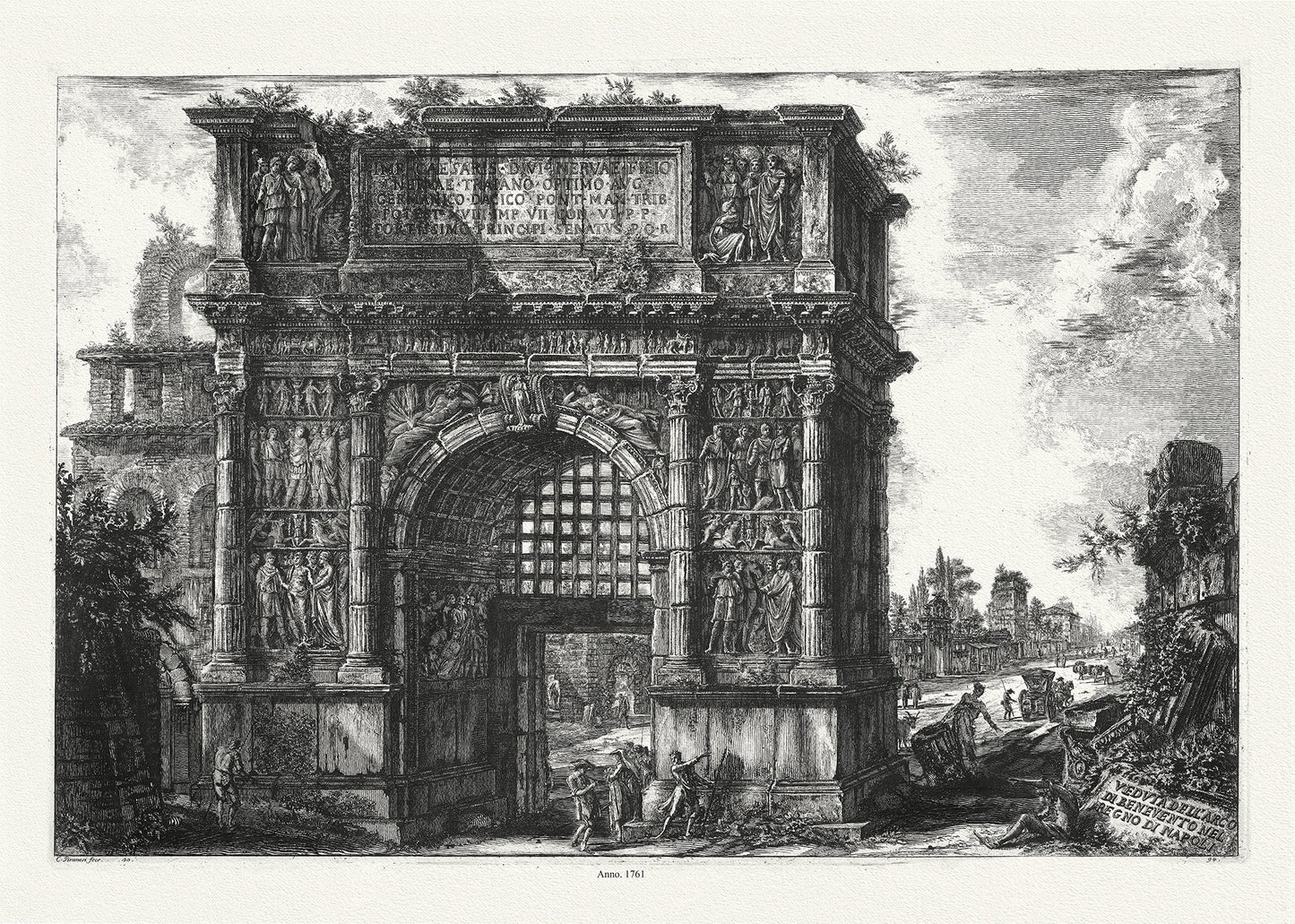 Roman Empire: Giovanni Battista Piranesi, Arch of Trajan at Beneventum in the Kingdom of Naples, 1761 - The Map Chest