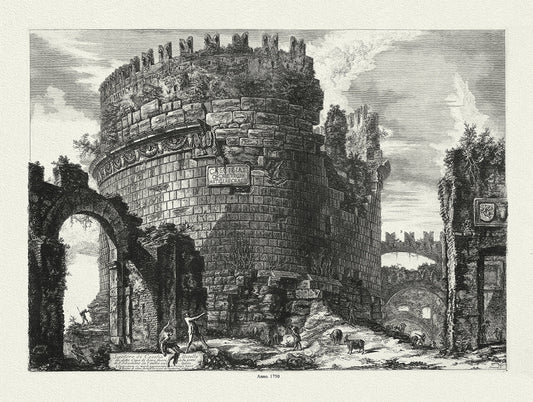 Roman Empire: Giovanni Battista Piranesi, La tomba di Cecilia Metella sulla Via Appia, 1762 - The Map Chest
