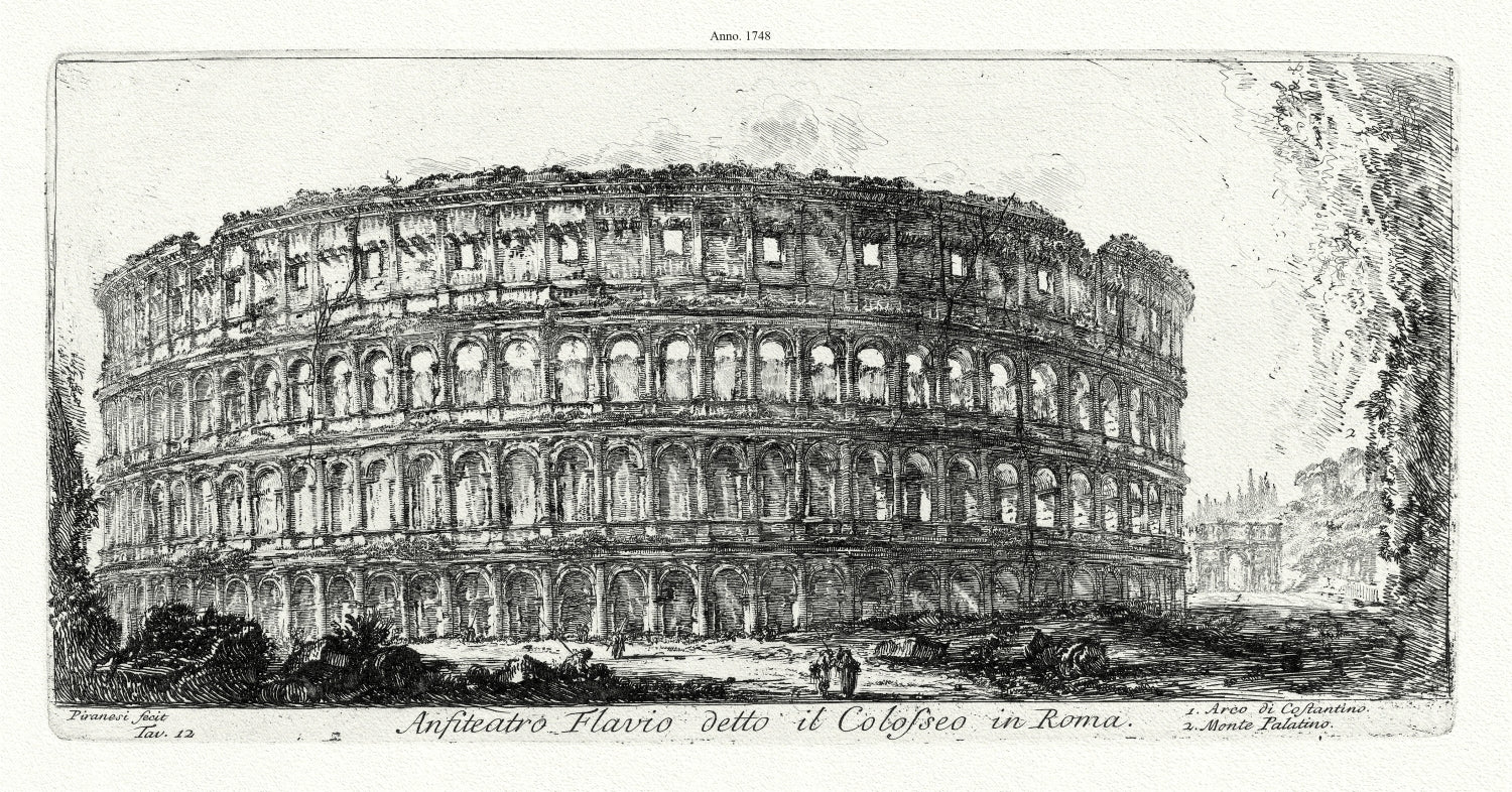 Roman Empire: Giovanni Battista Piranesi, Le antichità di Roma, Anfiteatro Flavio detto il Colosseo,1748 - The Map Chest