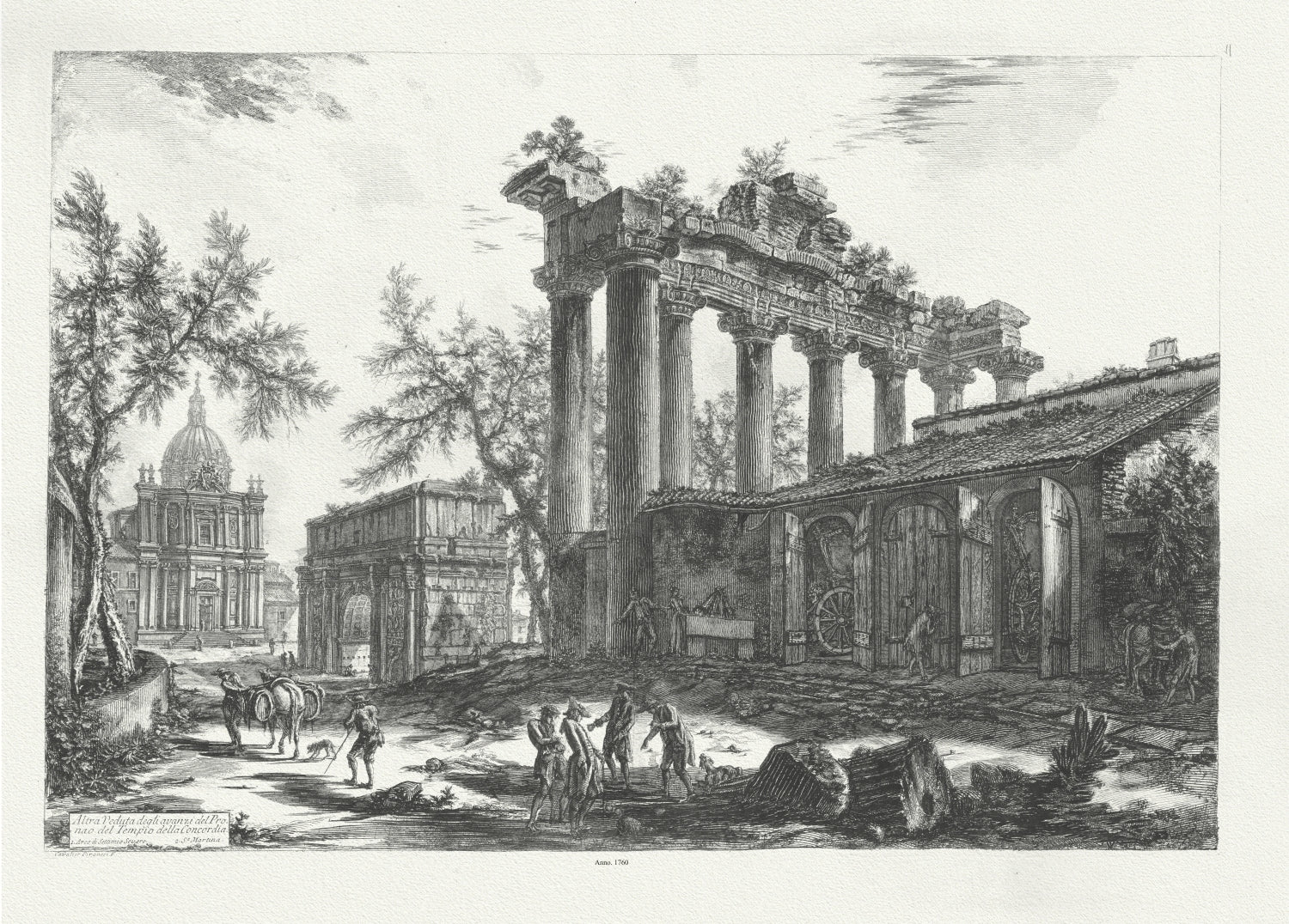 Roman Empire: Giovanni Battista Piranesi, Le antichità di Roma, Another view of the Temple of Concord, 1760 - The Map Chest
