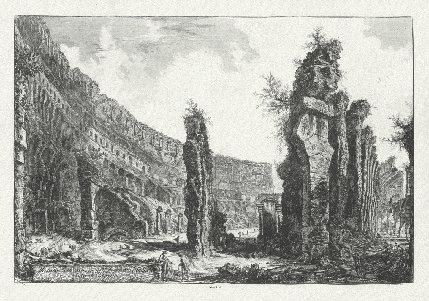 Roman Empire: Giovanni Battista Piranesi, Le antichità di Roma, Le antichità di Roma, Vedute di Roma, Interior View of the Colosseum, c. 1760 - The Map Chest