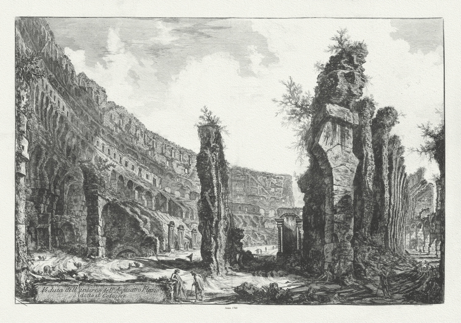 Roman Empire: Giovanni Battista Piranesi, Le antichità di Roma, Le antichità di Roma, Vedute di Roma, Interior View of the Colosseum, c. 1760 - The Map Chest