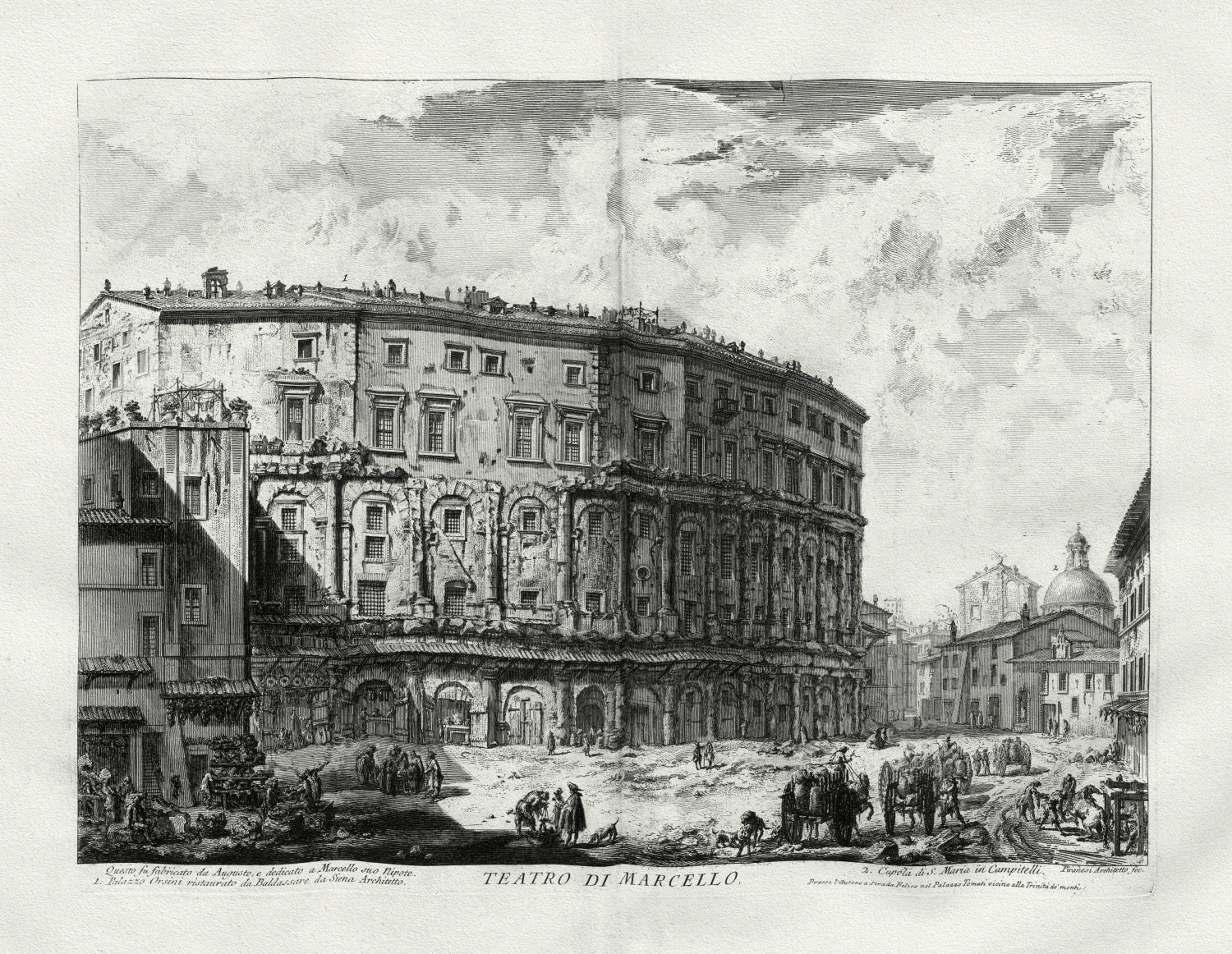 Roman Empire: Giovanni Battista Piranesi, Le antichità di Roma, Vedute di Roma, Theater of Marcellus, c. 1760 - The Map Chest