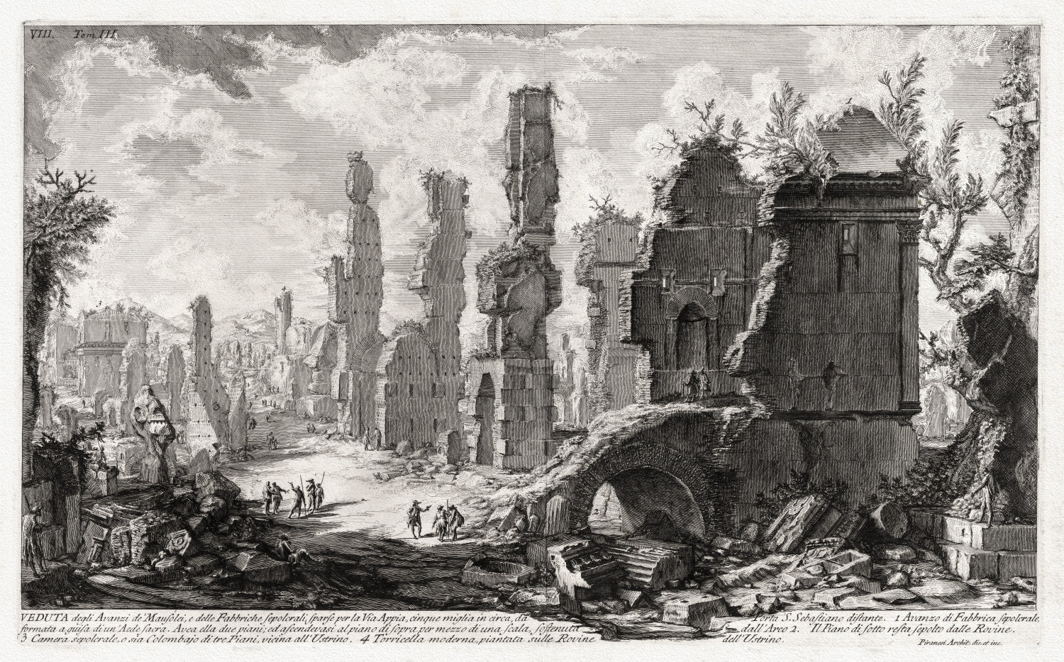 Roman Empire: Giovanni Battista Piranesi, Le antichità di Roma,Antiquities of Rome, The Appian Way, 1754 - The Map Chest