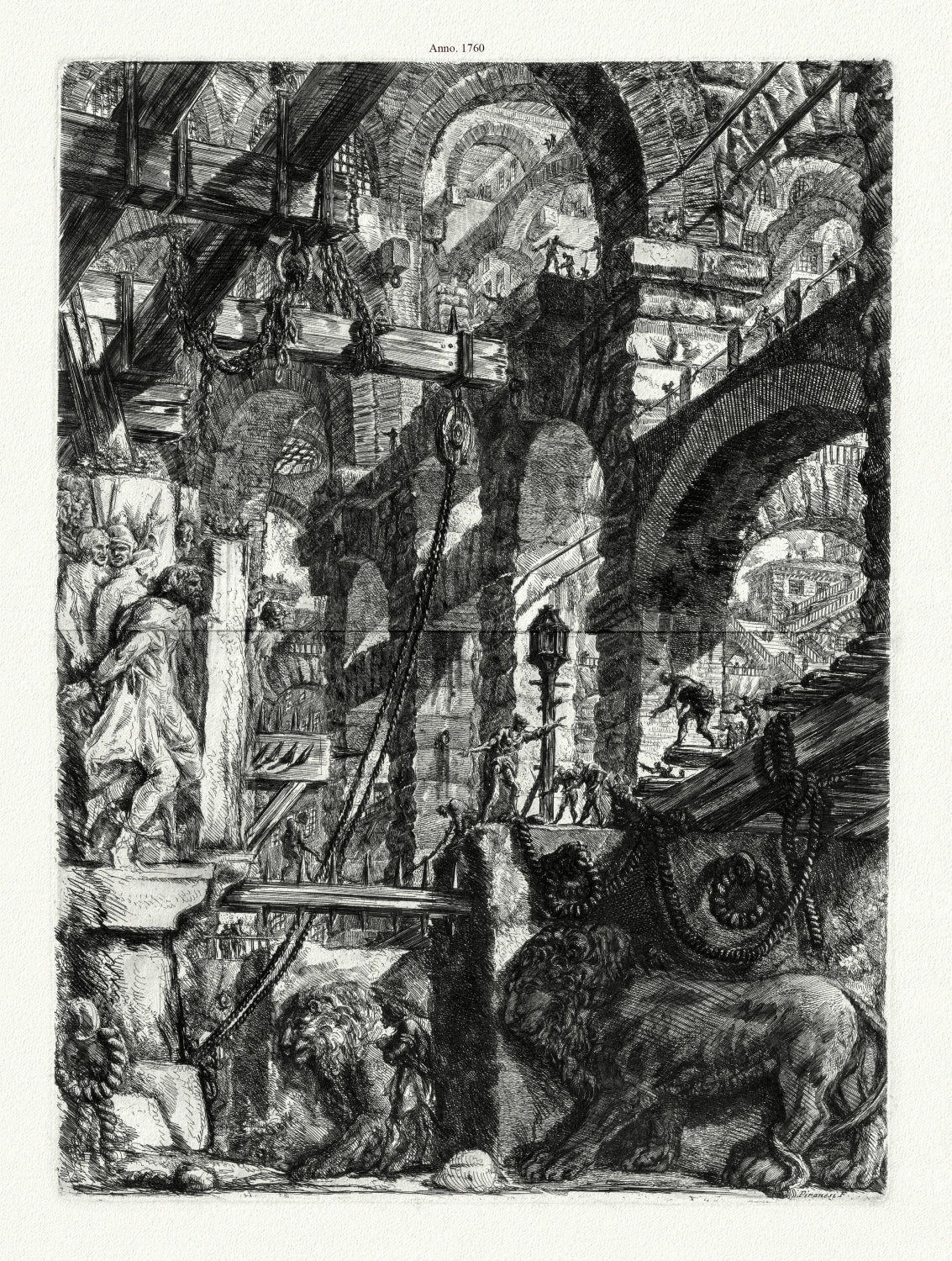 Roman Empire: Giovanni Battista Piranesi, Le Carceri d'Invenzione (Les prisons de l'invention), Planche V, 1760, - The Map Chest