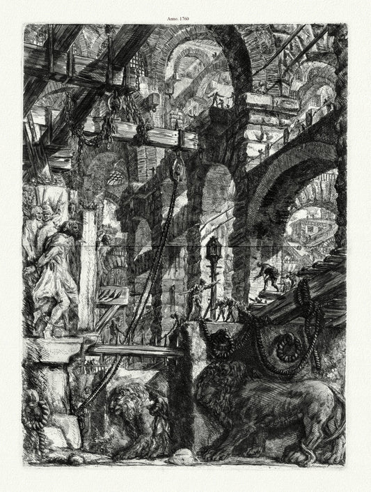 Roman Empire: Giovanni Battista Piranesi, Le Carceri d'Invenzione (Les prisons de l'invention), Planche V, 1760, - The Map Chest