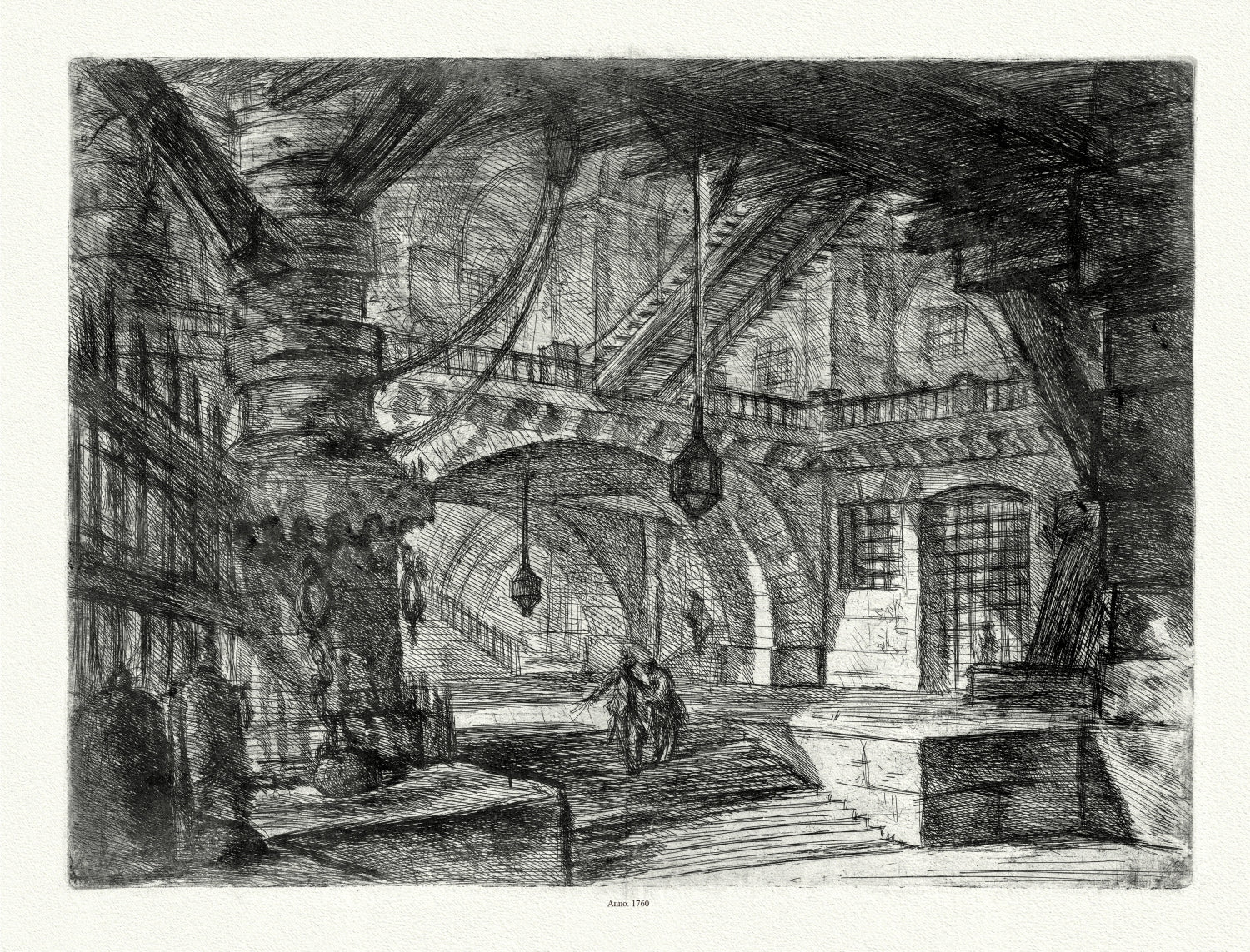 Roman Empire: Giovanni Battista Piranesi, Le Carceri d'Invenzione (Les prisons de l'invention), Planche VI, 1760, - The Map Chest
