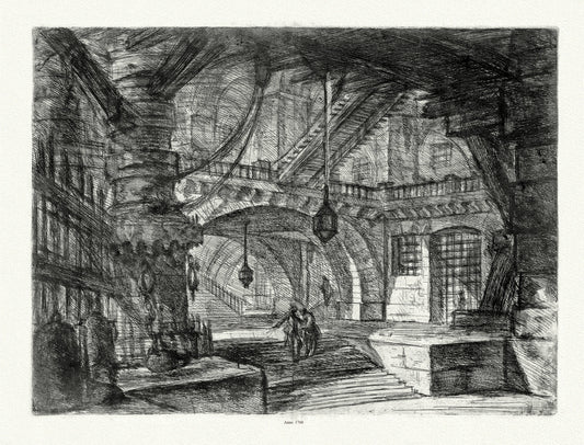 Roman Empire: Giovanni Battista Piranesi, Le Carceri d'Invenzione (Les prisons de l'invention), Planche VI, 1760, - The Map Chest