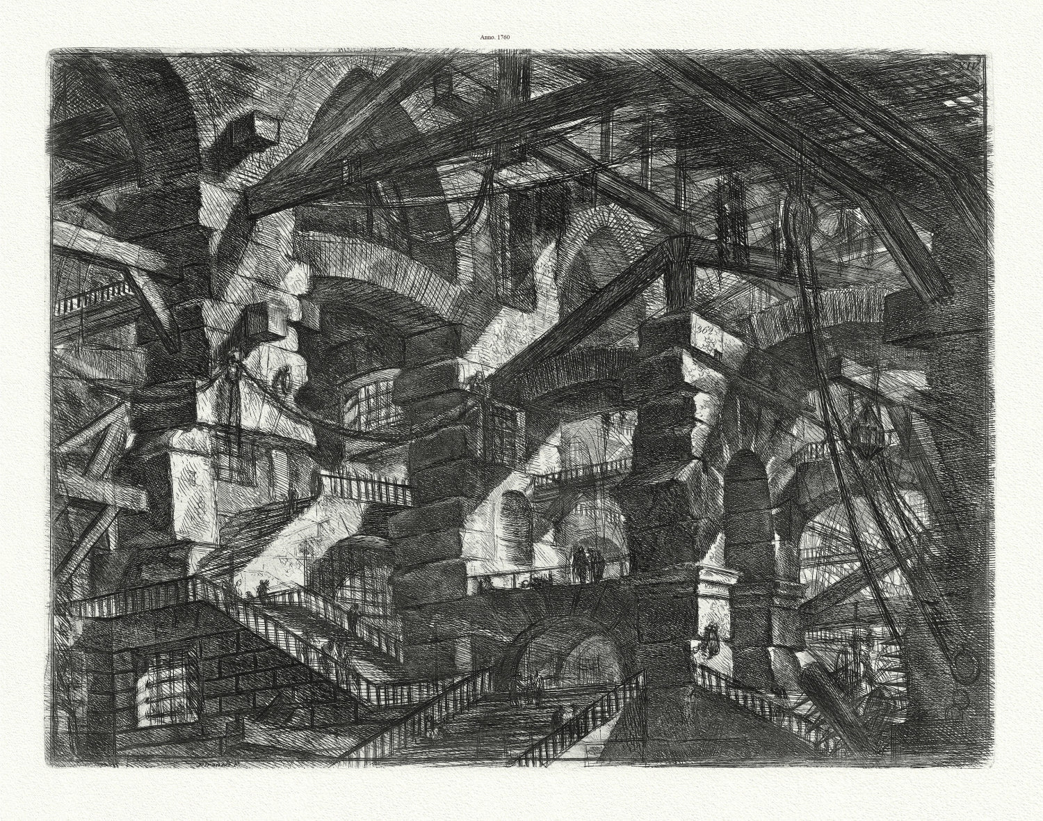 Roman Empire: Giovanni Battista Piranesi, Le Carceri d'Invenzione (Les prisons de l'invention), Planche VII, 1760, - The Map Chest