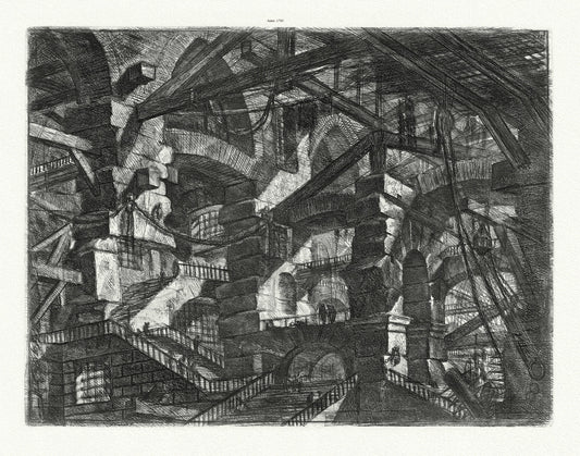 Roman Empire: Giovanni Battista Piranesi, Le Carceri d'Invenzione (Les prisons de l'invention), Planche VII, 1760, - The Map Chest