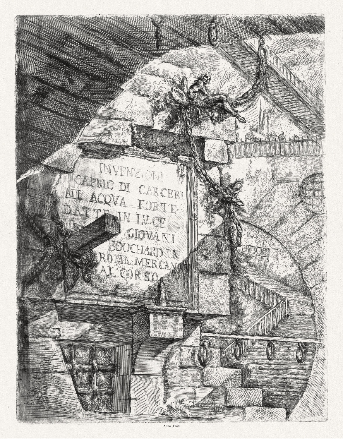 Roman Empire: Giovanni Battista Piranesi, Le Carceri d'Invenzione (Les prisons de l'invention), Planche XX, 1760 - The Map Chest