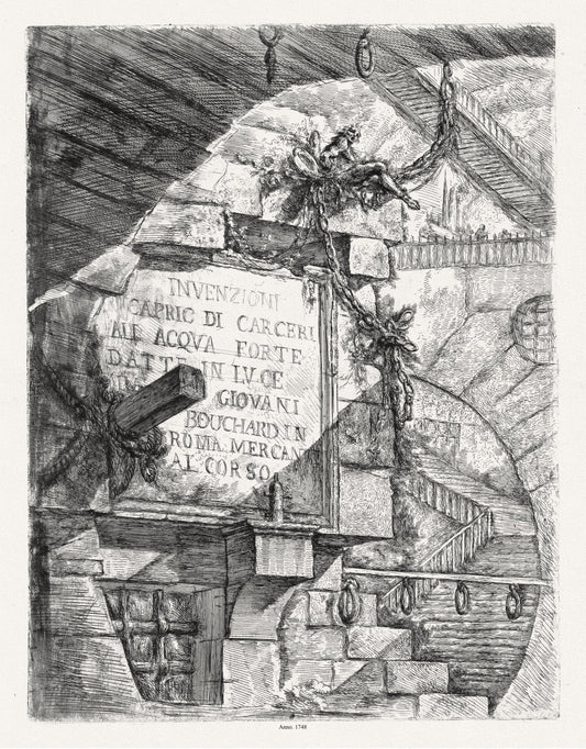 Roman Empire: Giovanni Battista Piranesi, Le Carceri d'Invenzione (Les prisons de l'invention), Planche XX, 1760 - The Map Chest