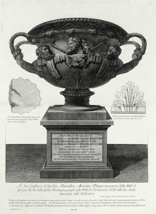 Roman Empire: Giovanni Battista Piranesi, Vase with Pedestal, c. 1760 - The Map Chest